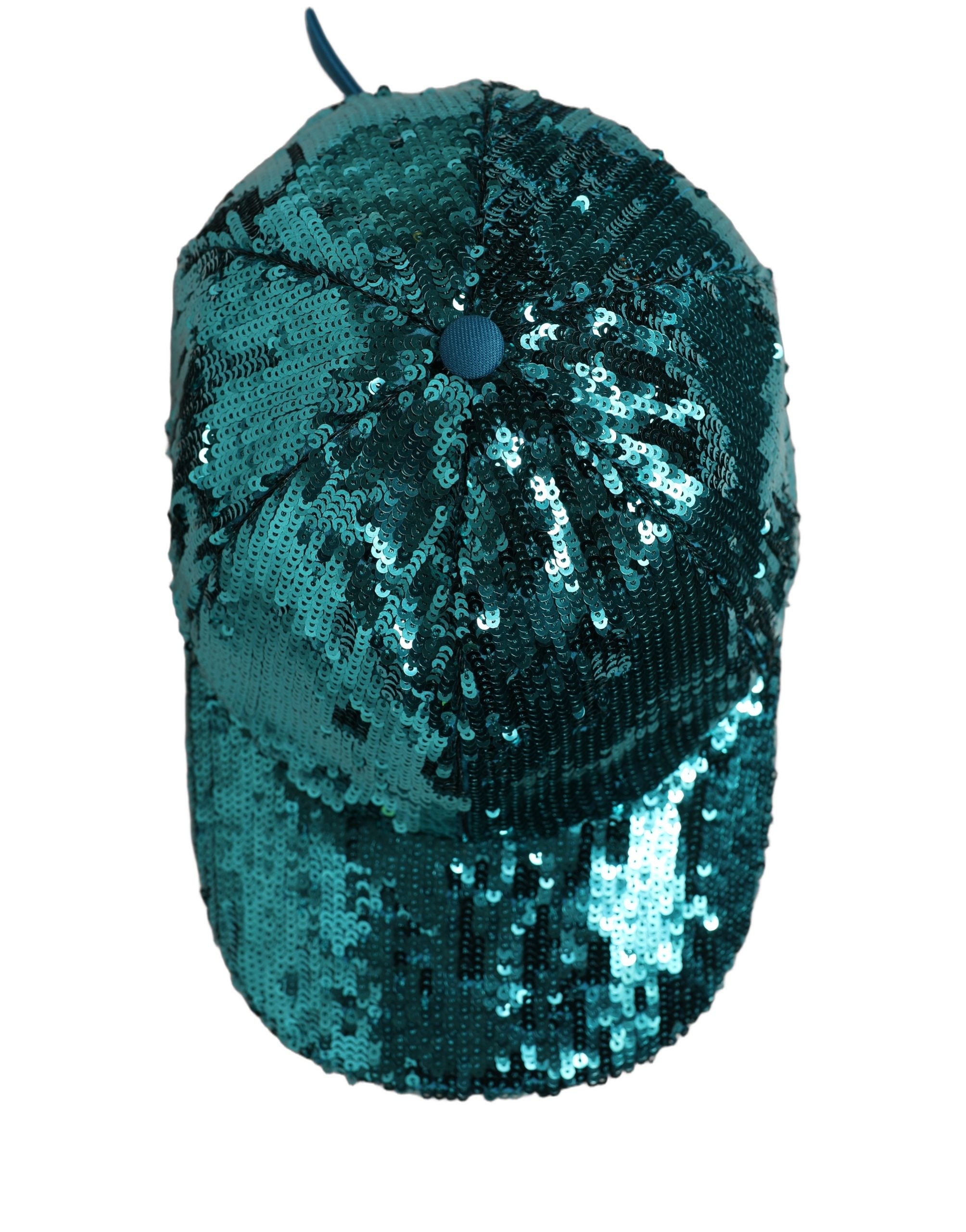 Dolce & Gabbana Dolce & Gabbana Men Green Cotton Sequin Baseball Cap 6 Panels Men's Hat