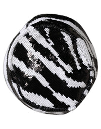 Dolce & Gabbana Dolce & Gabbana Men Black White Zebra Sequin Bucket Cap Men's Hat