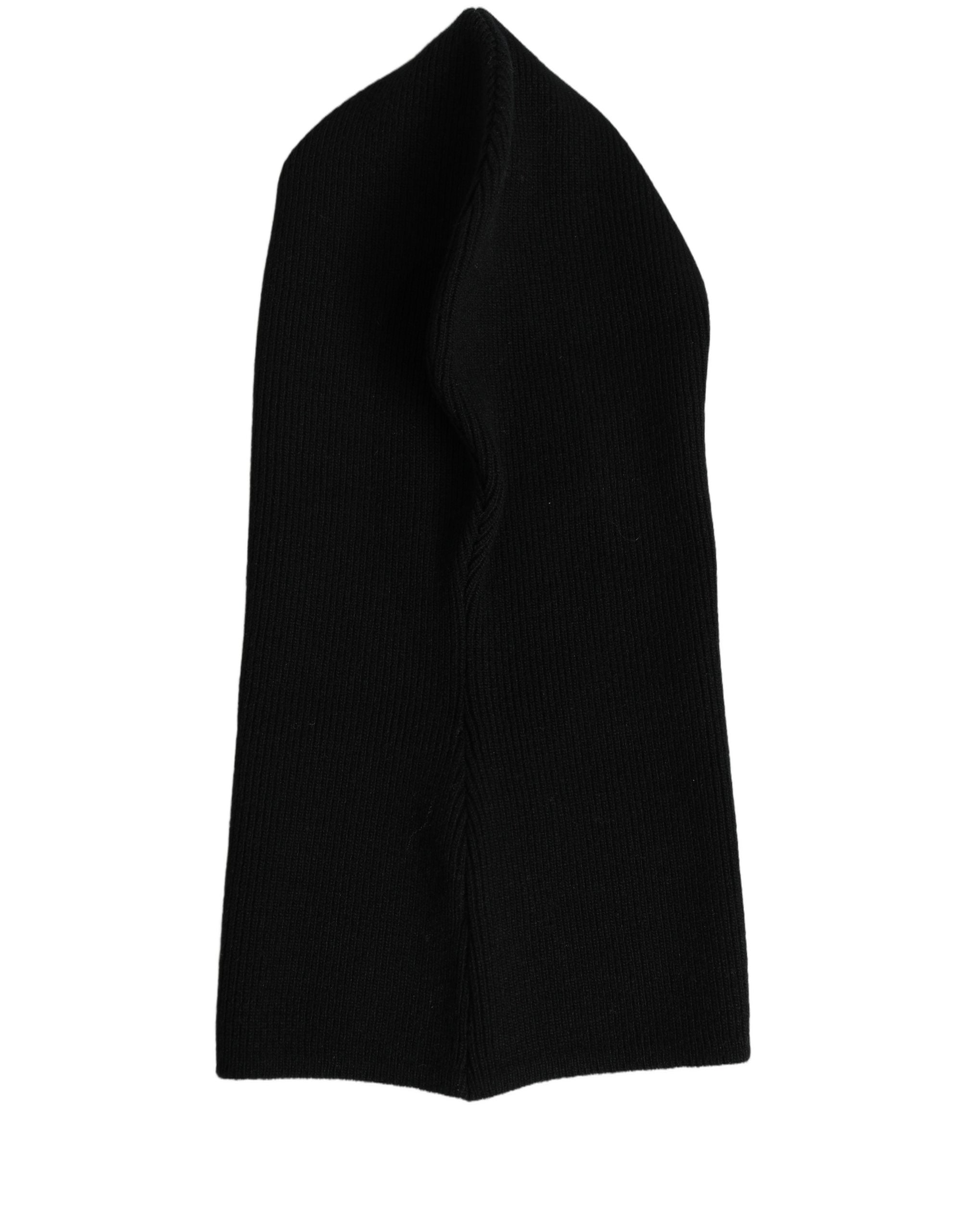 Dolce & Gabbana Dolce & Gabbana Men Black Wool Ribbed Knit Balaclava Wrap One Size Men's Hat