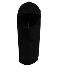 Dolce & Gabbana Dolce & Gabbana Men Black Wool Ribbed Knit Balaclava Wrap One Size Men's Hat