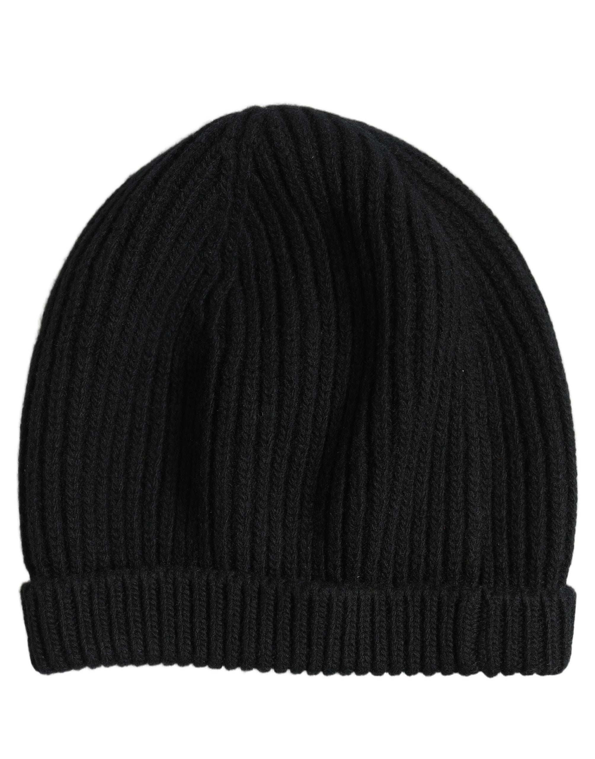 Dolce & Gabbana Dolce & Gabbana Men Black Wool Knitted Winter Beanie Capello One Men's Hat