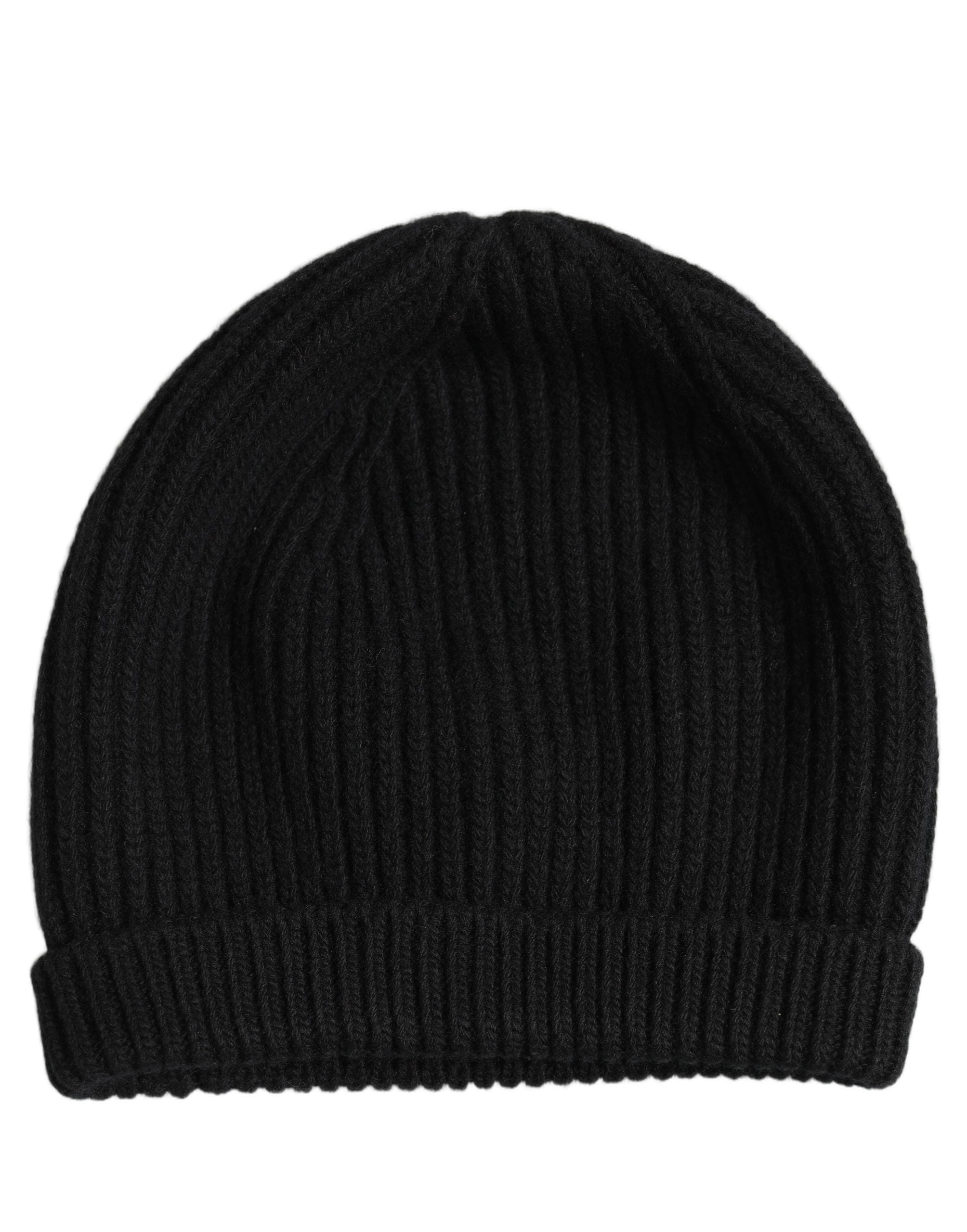 Dolce & Gabbana Dolce & Gabbana Men Black Wool Knitted Winter Beanie Capello One Men's Hat