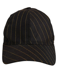 Dolce & Gabbana Dolce & Gabbana Black Gold Pinstriped Cotton Baseball Cap Men's Hat