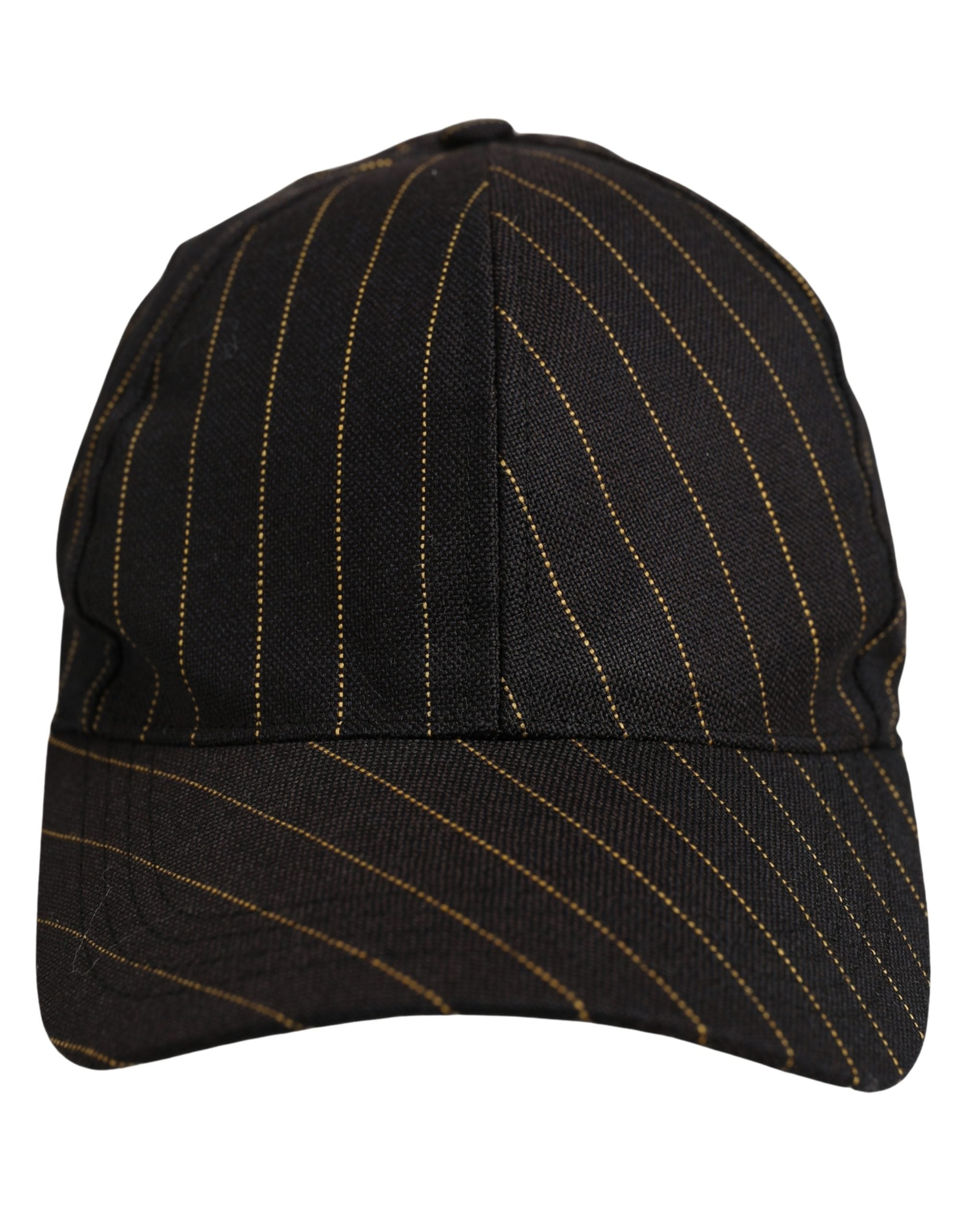 Dolce & Gabbana Dolce & Gabbana Black Gold Pinstriped Cotton Baseball Cap Men's Hat