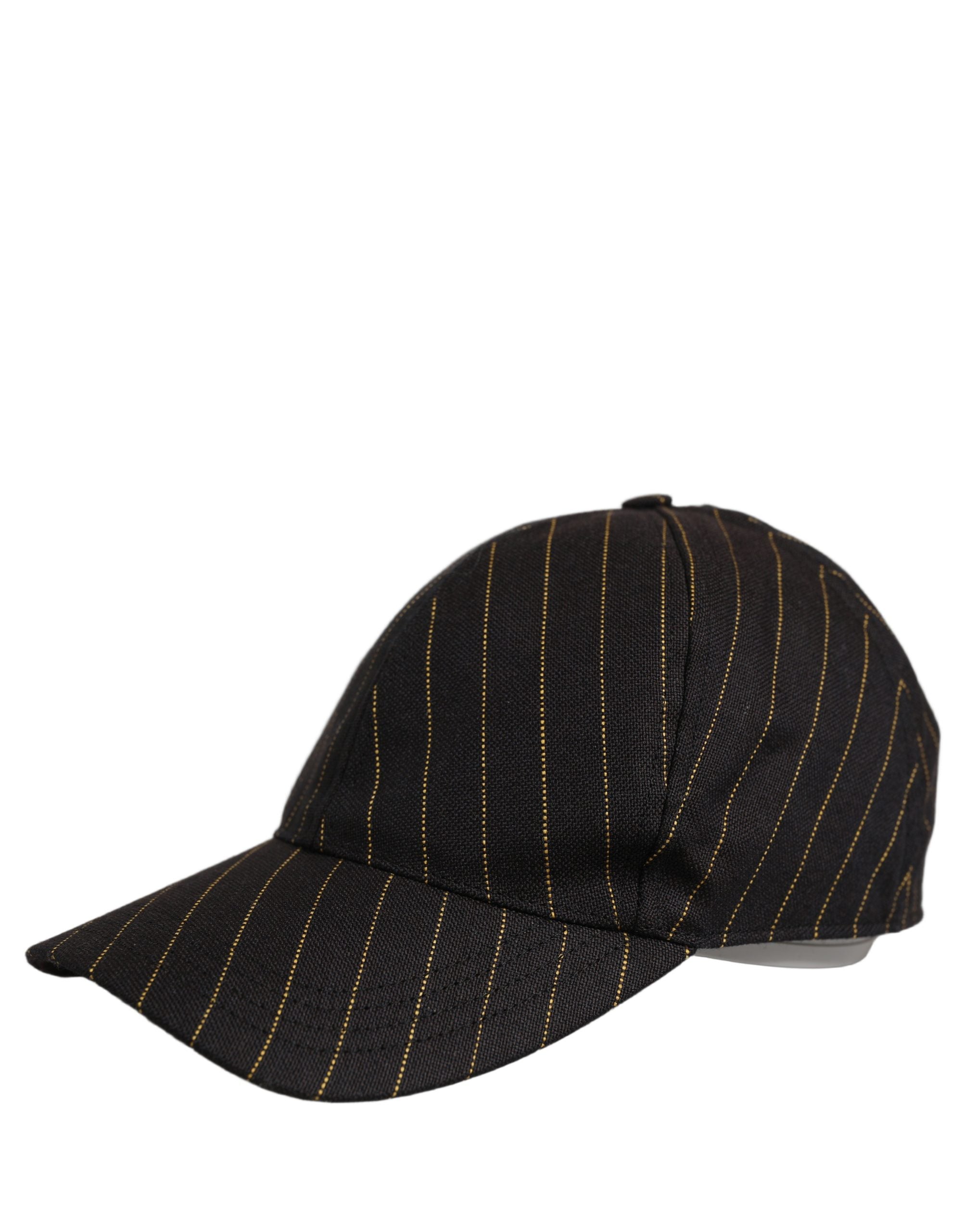 Dolce & Gabbana Dolce & Gabbana Black Gold Pinstriped Cotton Baseball Cap Men's Hat