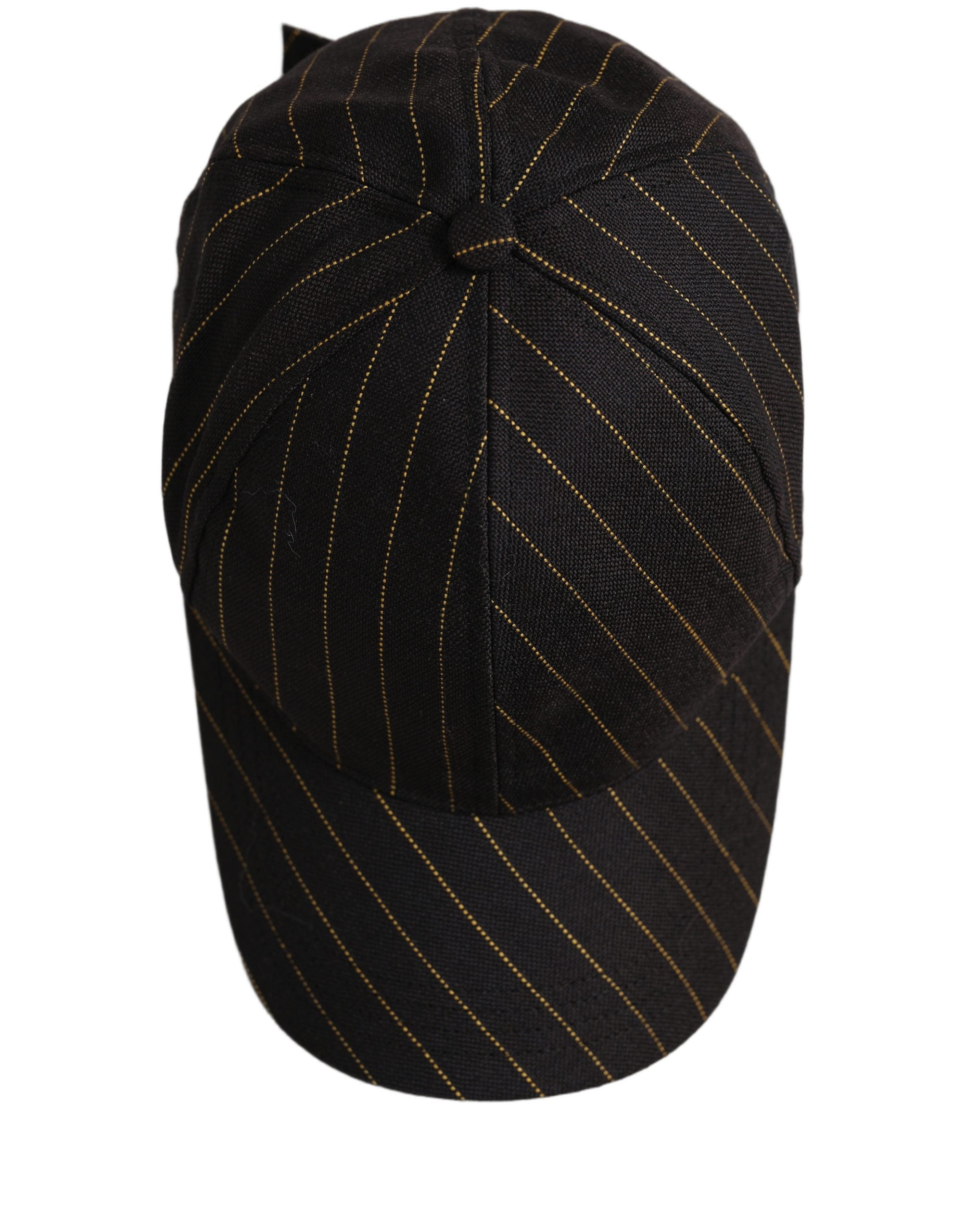 Dolce & Gabbana Dolce & Gabbana Black Gold Pinstriped Cotton Baseball Cap Men's Hat