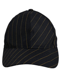 Dolce & Gabbana Dolce & Gabbana Black Gold Pinstriped Cotton Baseball Cap Men's Hat