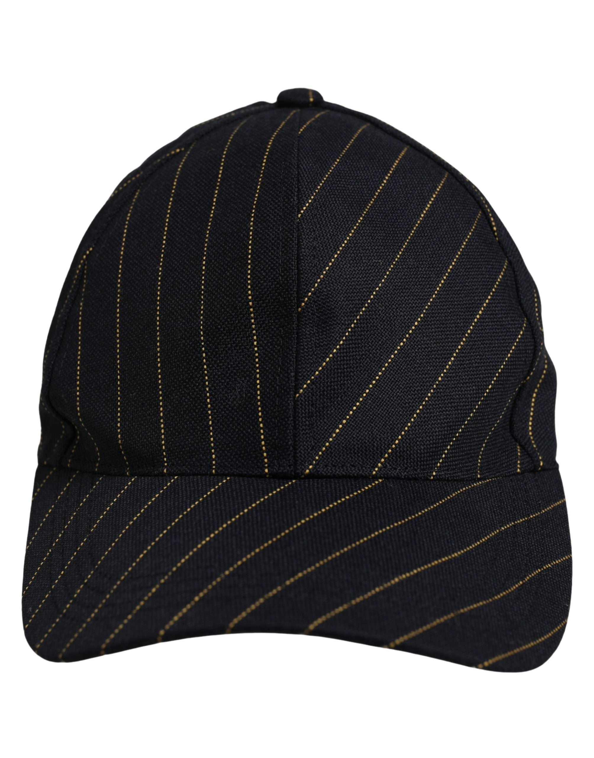 Dolce & Gabbana Dolce & Gabbana Black Gold Pinstriped Cotton Baseball Cap Men's Hat