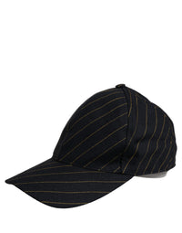 Dolce & Gabbana Dolce & Gabbana Black Gold Pinstriped Cotton Baseball Cap Men's Hat