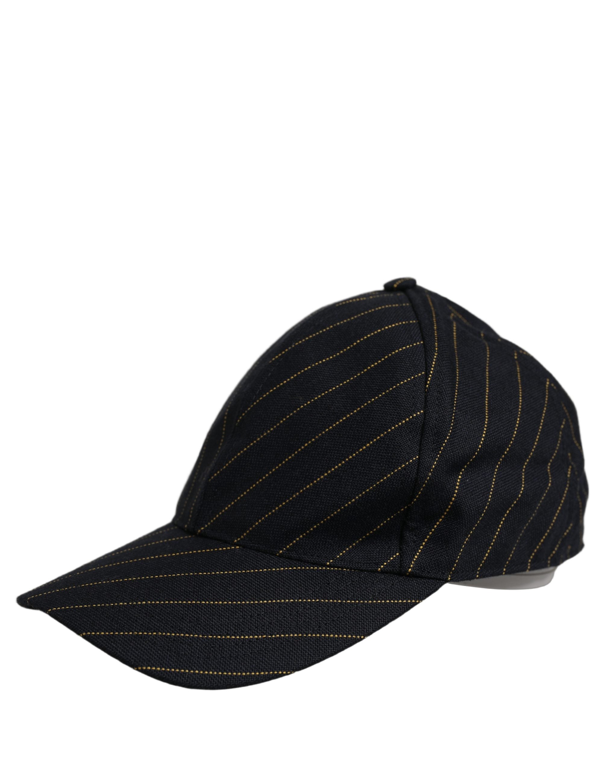 Dolce & Gabbana Dolce & Gabbana Black Gold Pinstriped Cotton Baseball Cap Men's Hat