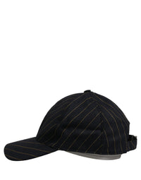 Dolce & Gabbana Dolce & Gabbana Black Gold Pinstriped Cotton Baseball Cap Men's Hat