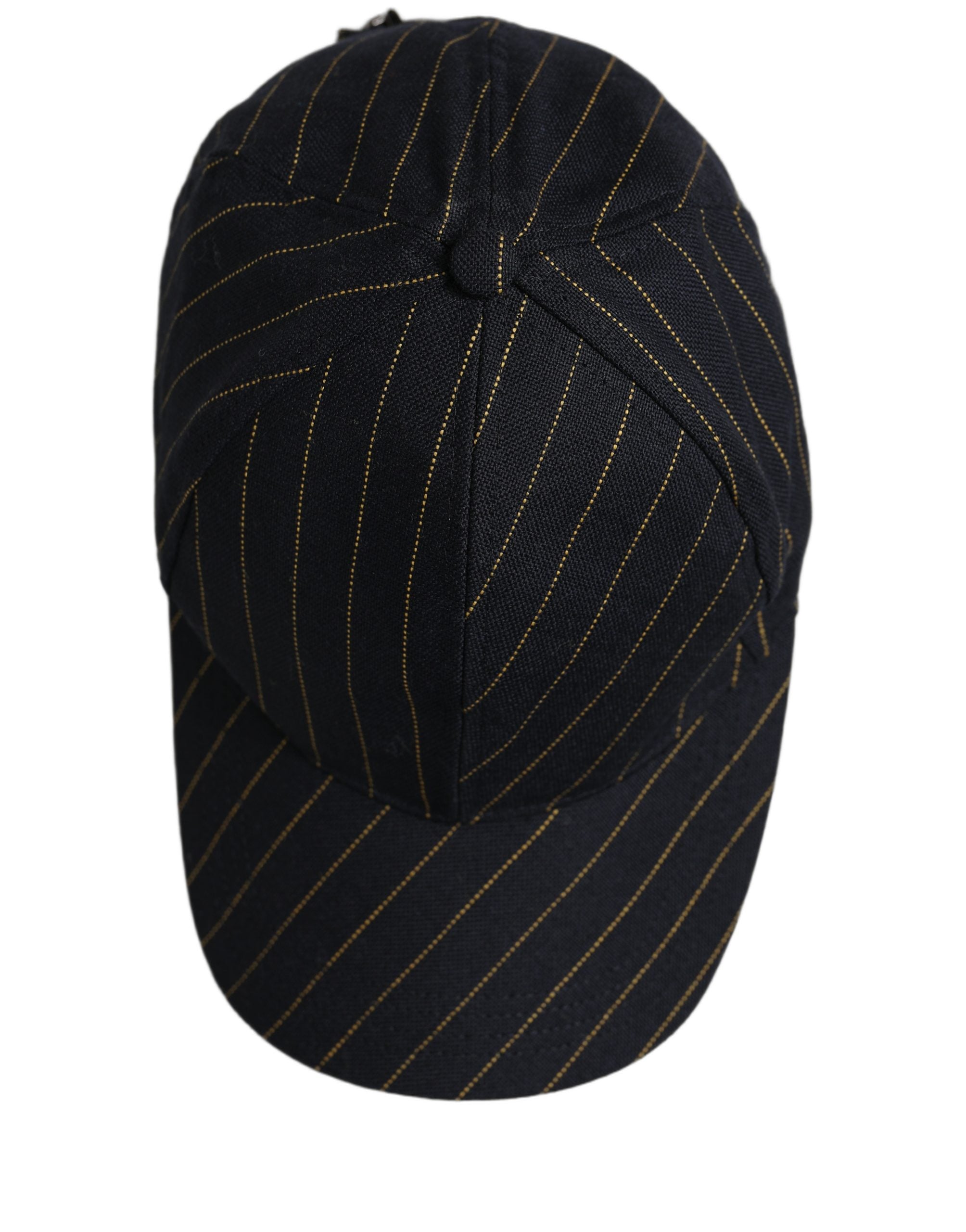 Dolce & Gabbana Dolce & Gabbana Black Gold Pinstriped Cotton Baseball Cap Men's Hat