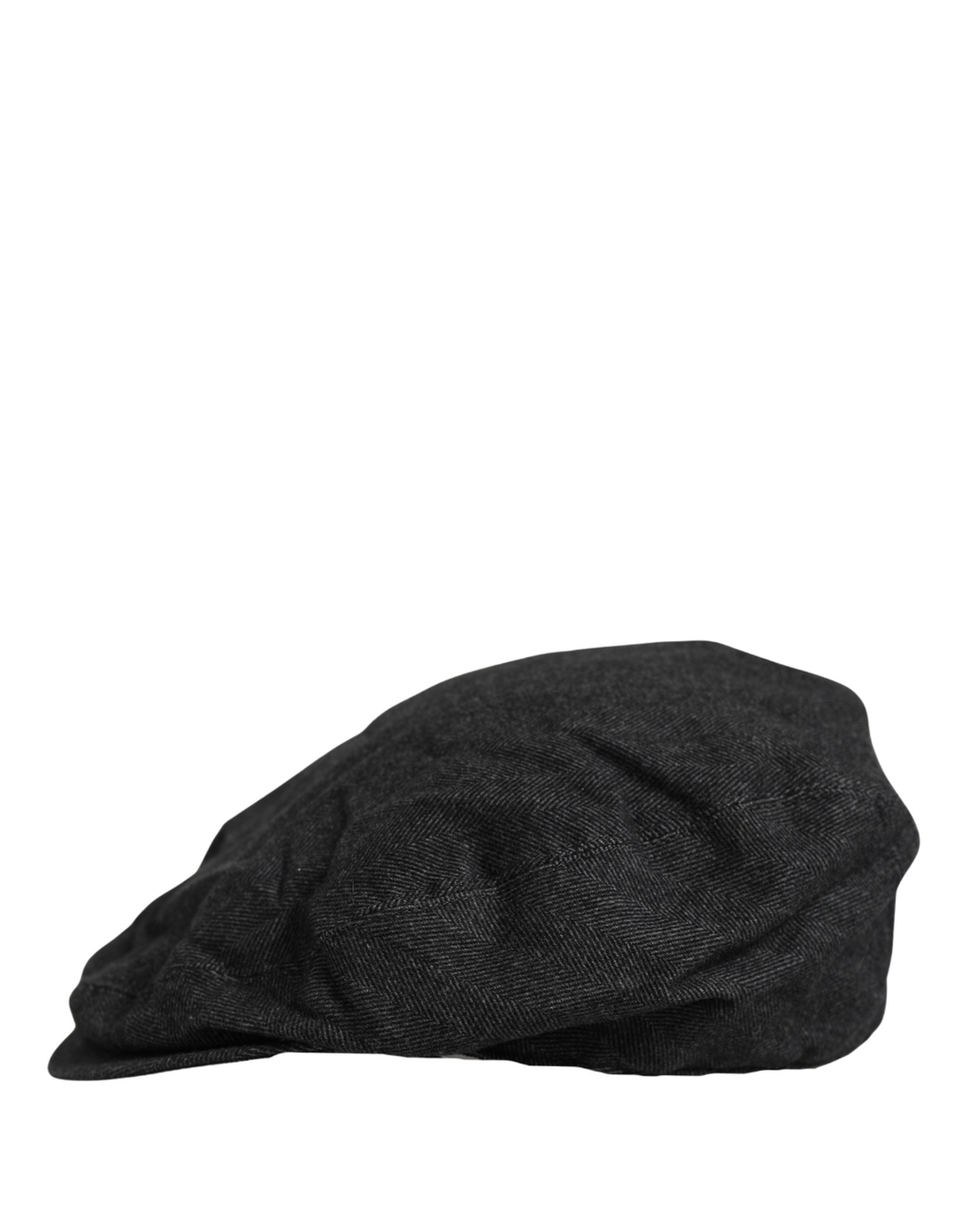 Dolce & Gabbana Dolce & Gabbana Men Black Cotton Flat Cloth Newsboy Cap Men's Hat