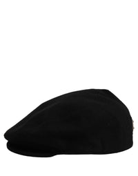 Dolce & Gabbana Dolce & Gabbana Men Black Wool Blend Flat Cloth Newsboy Cap Men's Hat