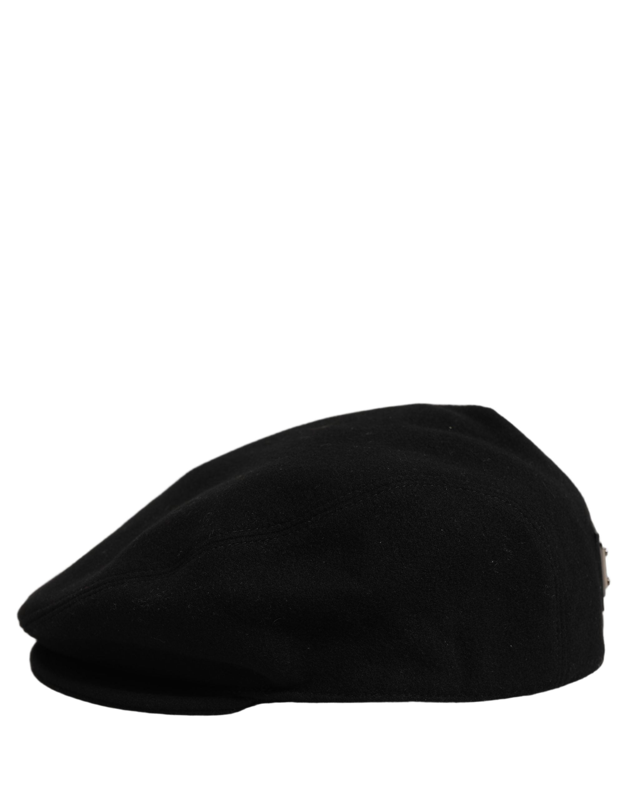 Dolce & Gabbana Dolce & Gabbana Men Black Wool Blend Flat Cloth Newsboy Cap Men's Hat