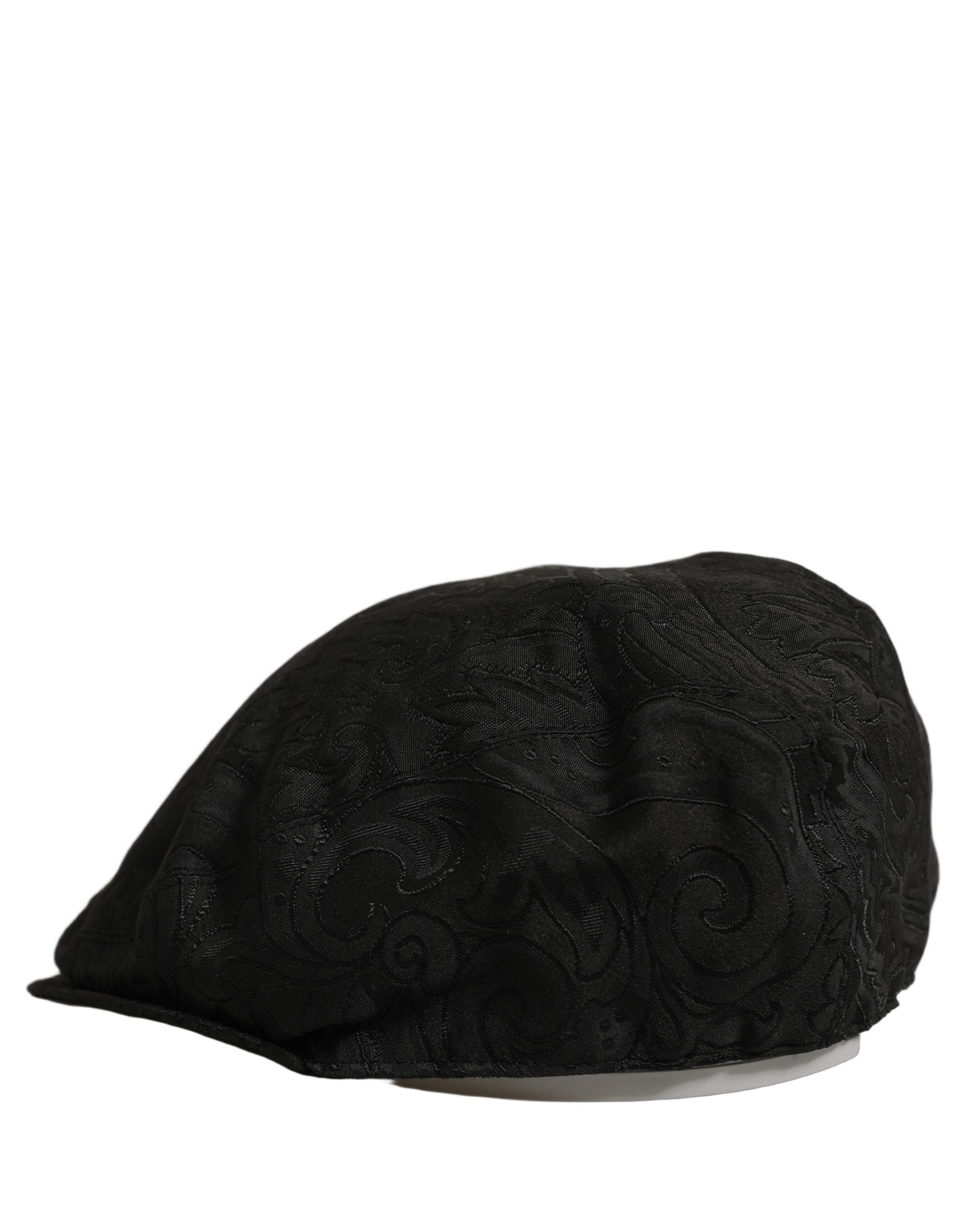 Dolce & Gabbana Dolce & Gabbana Men Black Floral Jacquard Newsboy Capello Men's Hat