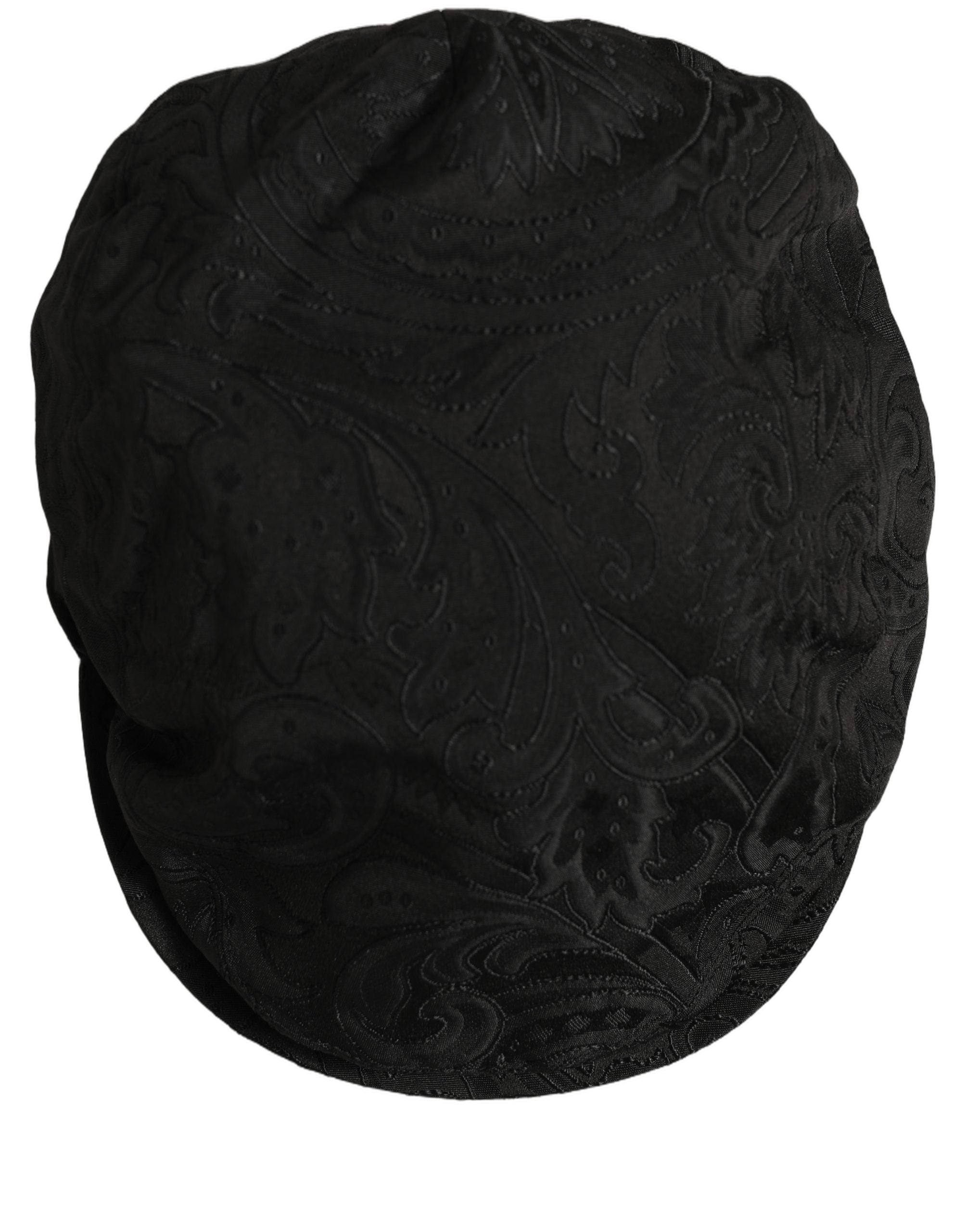 Dolce & Gabbana Dolce & Gabbana Men Black Floral Jacquard Newsboy Capello Men's Hat