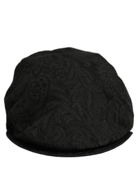 Dolce & Gabbana Dolce & Gabbana Men Black Floral Jacquard Newsboy Capello Men's Hat