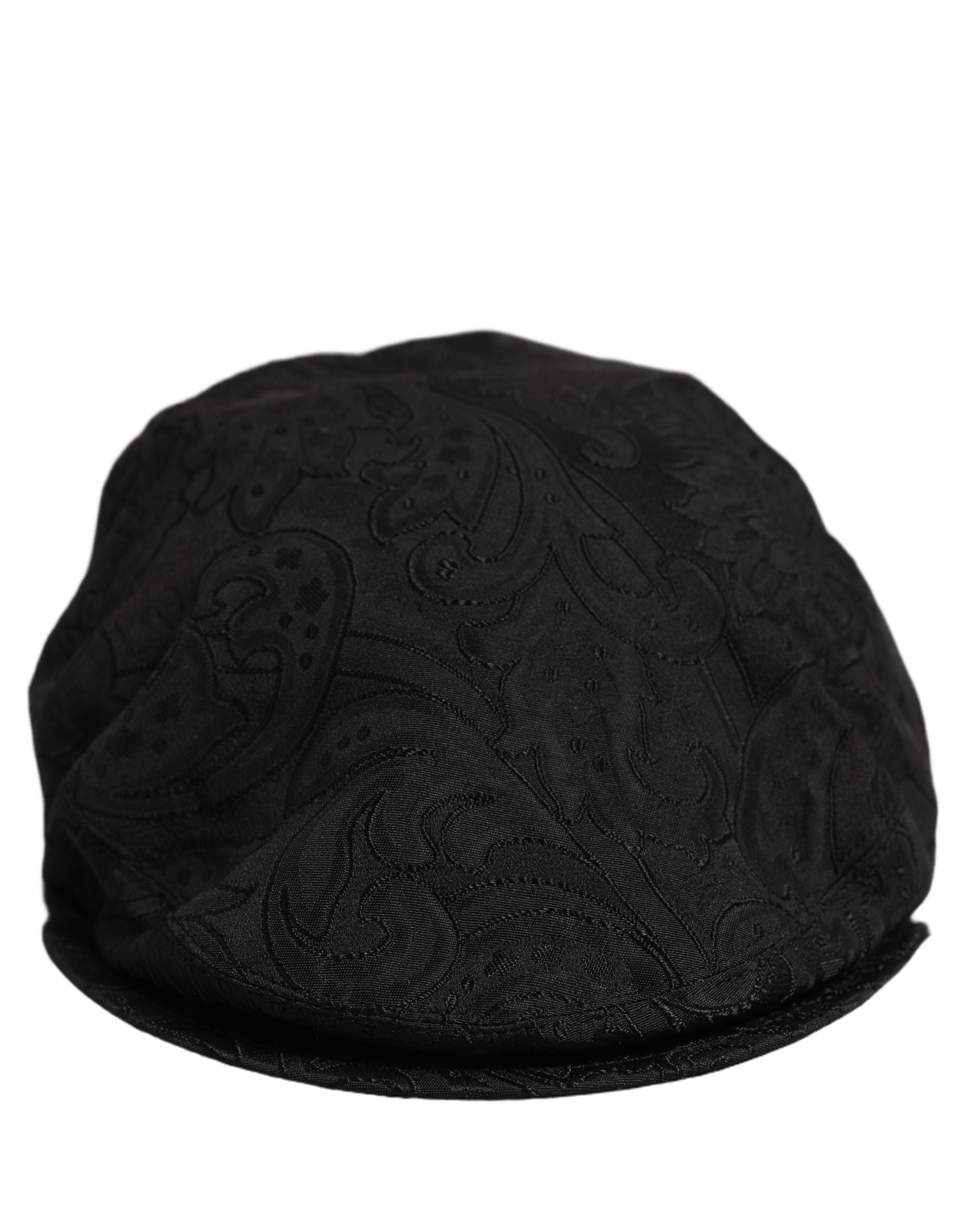 Dolce & Gabbana Dolce & Gabbana Men Black Floral Jacquard Newsboy Capello Men's Hat