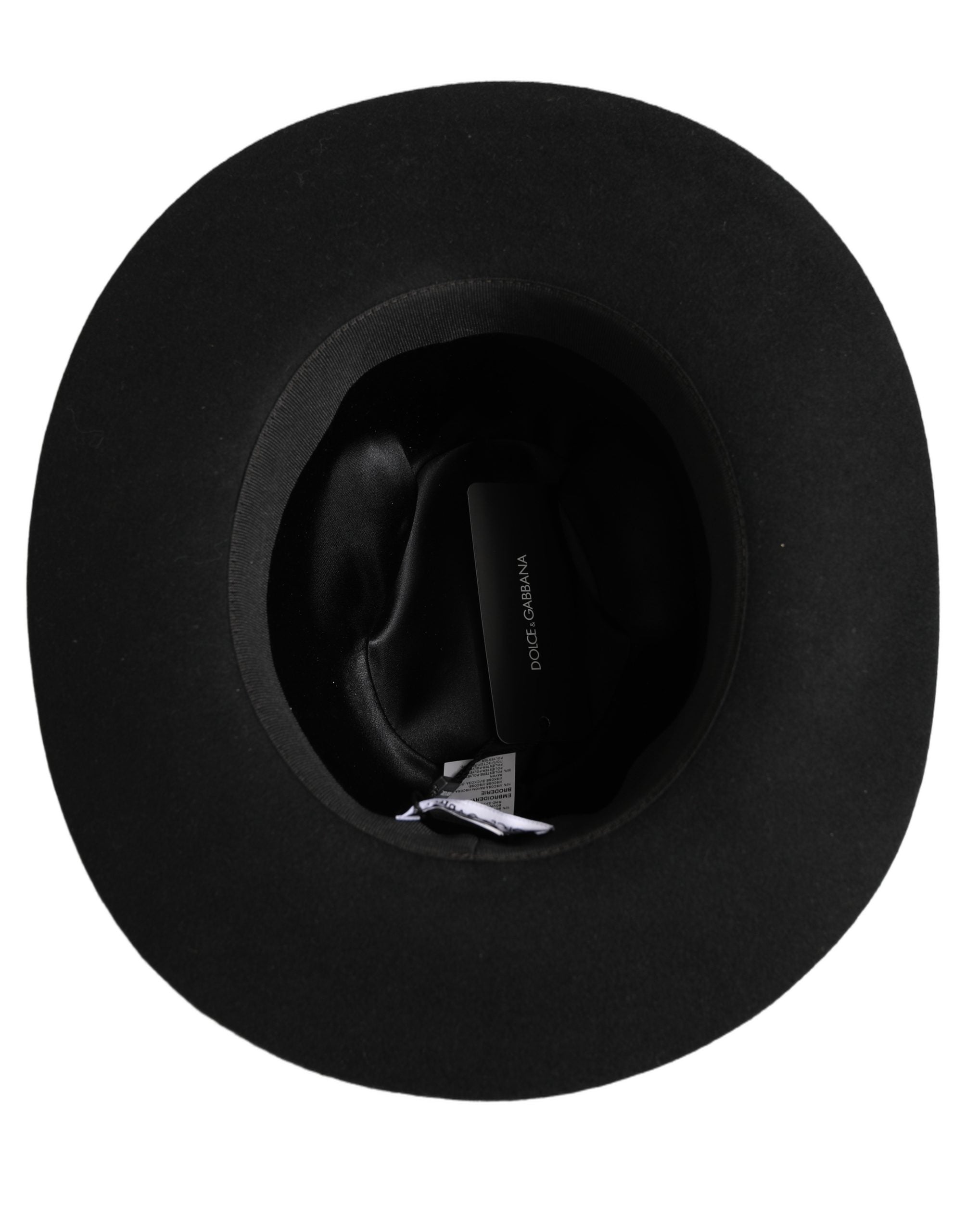 Dolce & Gabbana Dolce & Gabbana Men Black Classic Wide Brim Fedora Capello Men's Hat