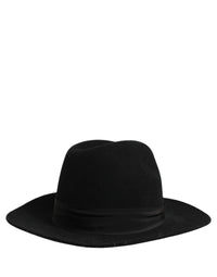 Dolce & Gabbana Dolce & Gabbana Men Black Classic Wide Brim Fedora Capello Men's Hat
