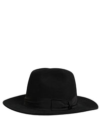 Dolce & Gabbana Dolce & Gabbana Men Black Classic Wide Brim Fedora Capello Men's Hat