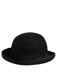 Dolce & Gabbana Dolce & Gabbana Men Black Rabbit Fur Felt Bowler Capello Men's Hat