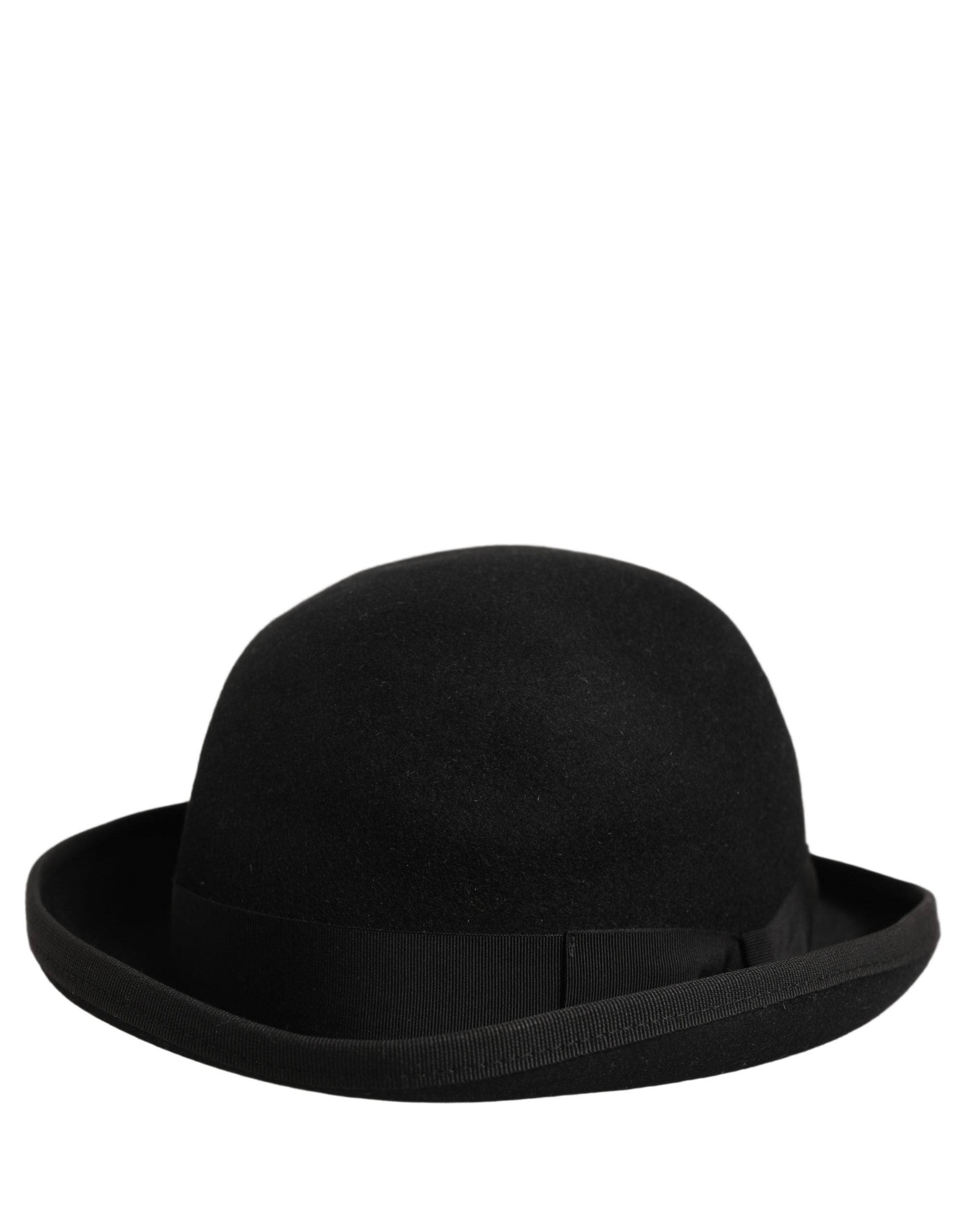Dolce & Gabbana Dolce & Gabbana Men Black Rabbit Fur Felt Bowler Capello Men's Hat