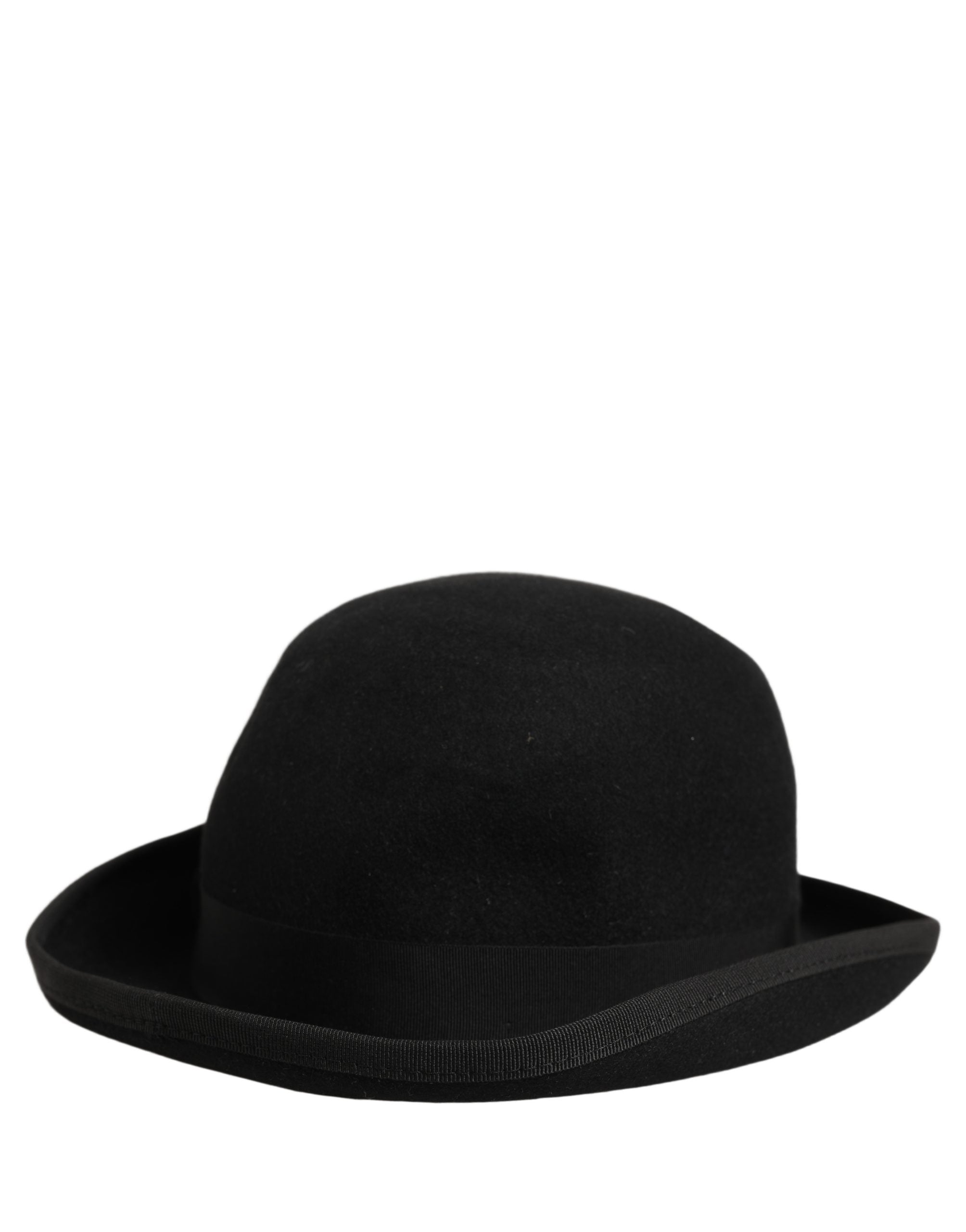 Dolce & Gabbana Dolce & Gabbana Men Black Rabbit Fur Felt Bowler Capello Men's Hat
