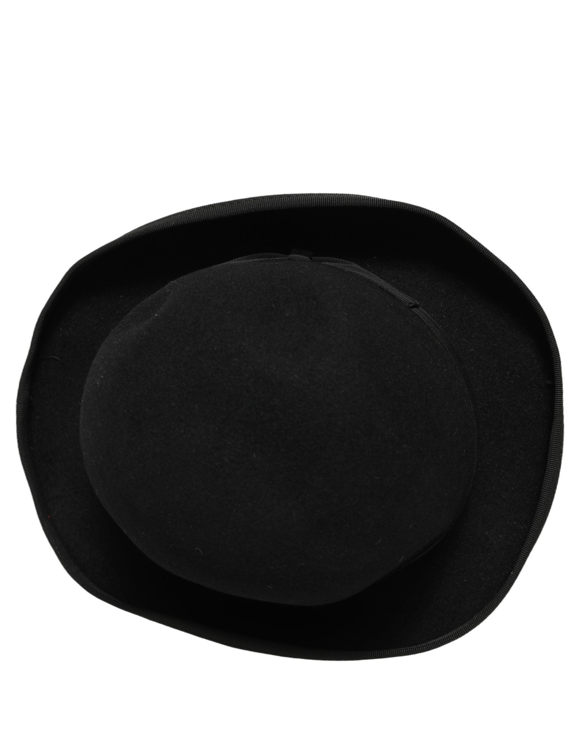 Dolce & Gabbana Dolce & Gabbana Men Black Rabbit Fur Felt Bowler Capello Men's Hat