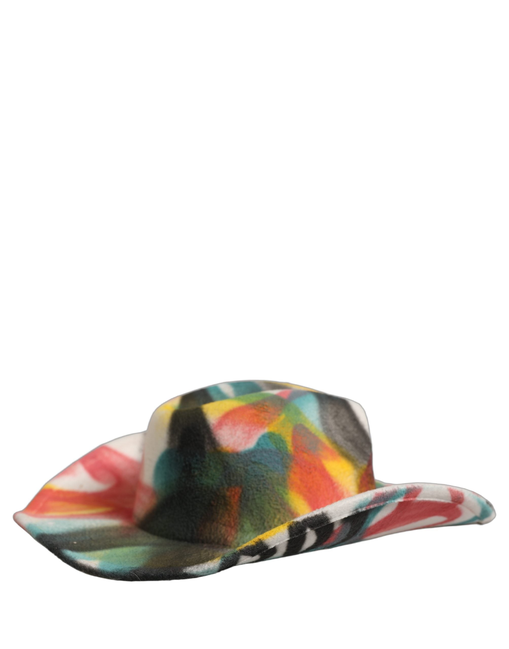 Dolce & Gabbana Dolce & Gabbana Men White Graffiti Wide Brim Fedora Capello Men's Hat