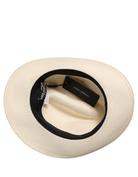 Dolce & Gabbana Dolce & Gabbana Men White Paper Straw Fedora Panama Capello Men's Hat
