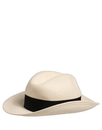 Dolce & Gabbana Dolce & Gabbana Men White Paper Straw Fedora Panama Capello Men's Hat