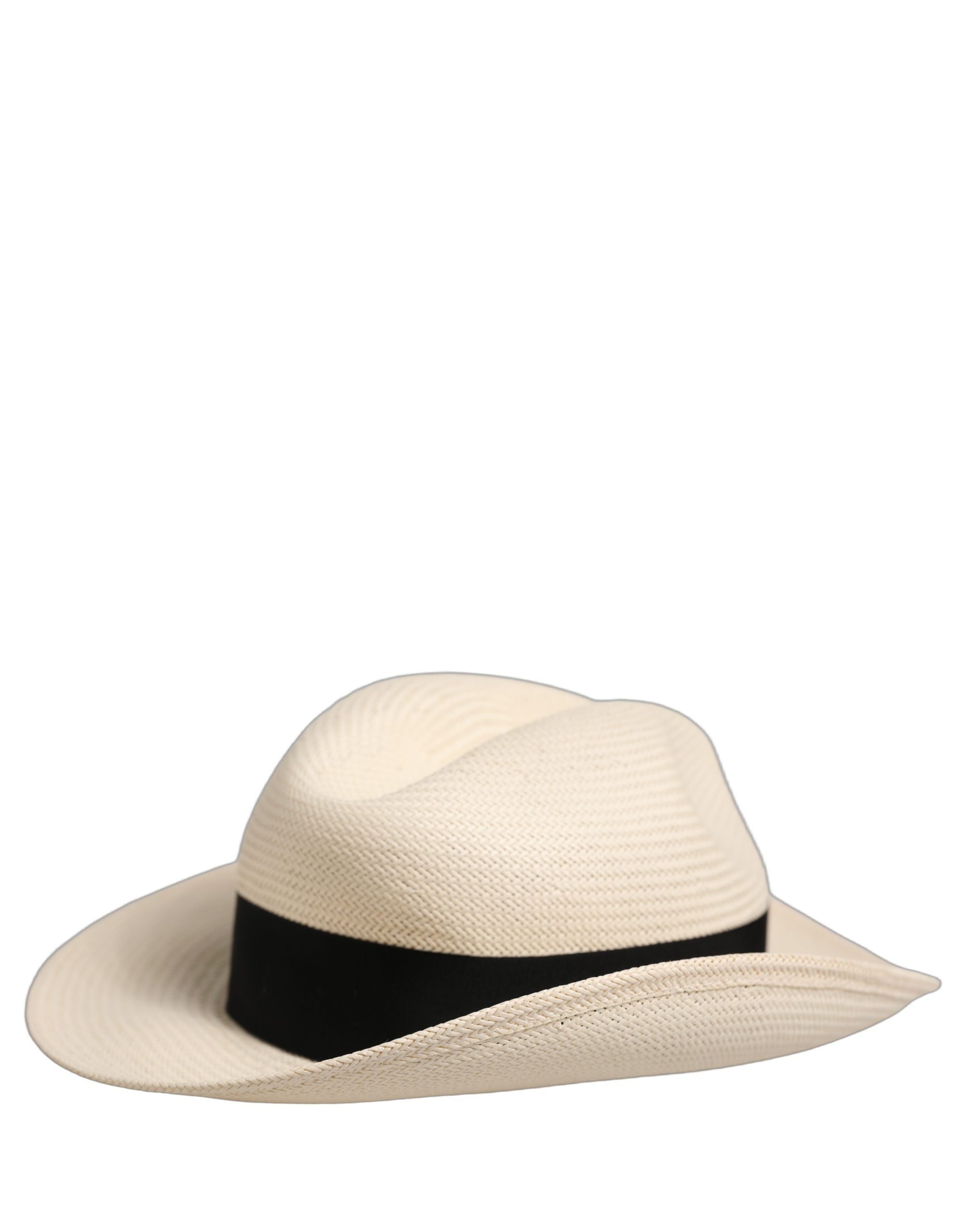 Dolce & Gabbana Dolce & Gabbana Men White Paper Straw Fedora Panama Capello Men's Hat