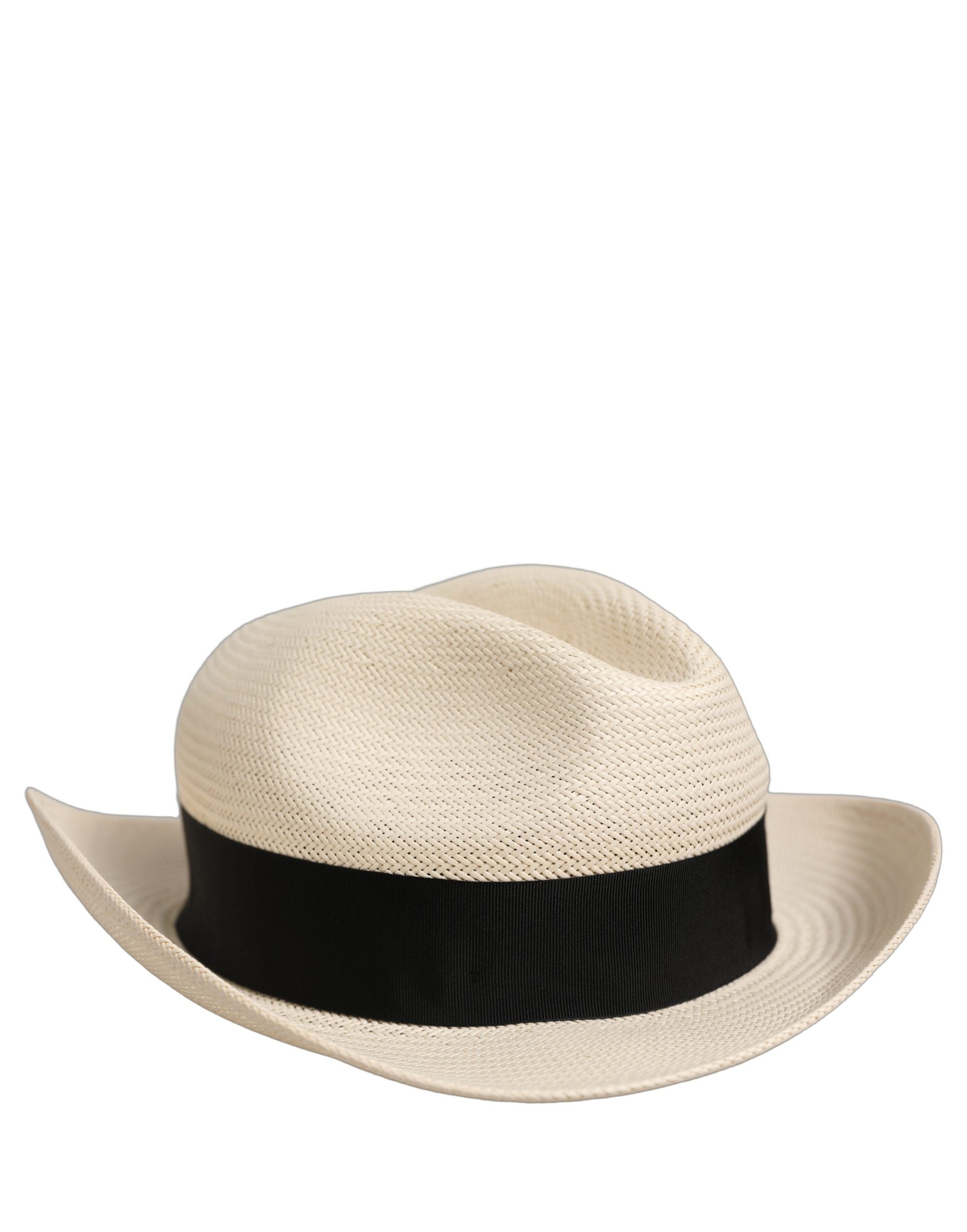 Dolce & Gabbana Dolce & Gabbana Men White Paper Straw Fedora Panama Capello Men's Hat