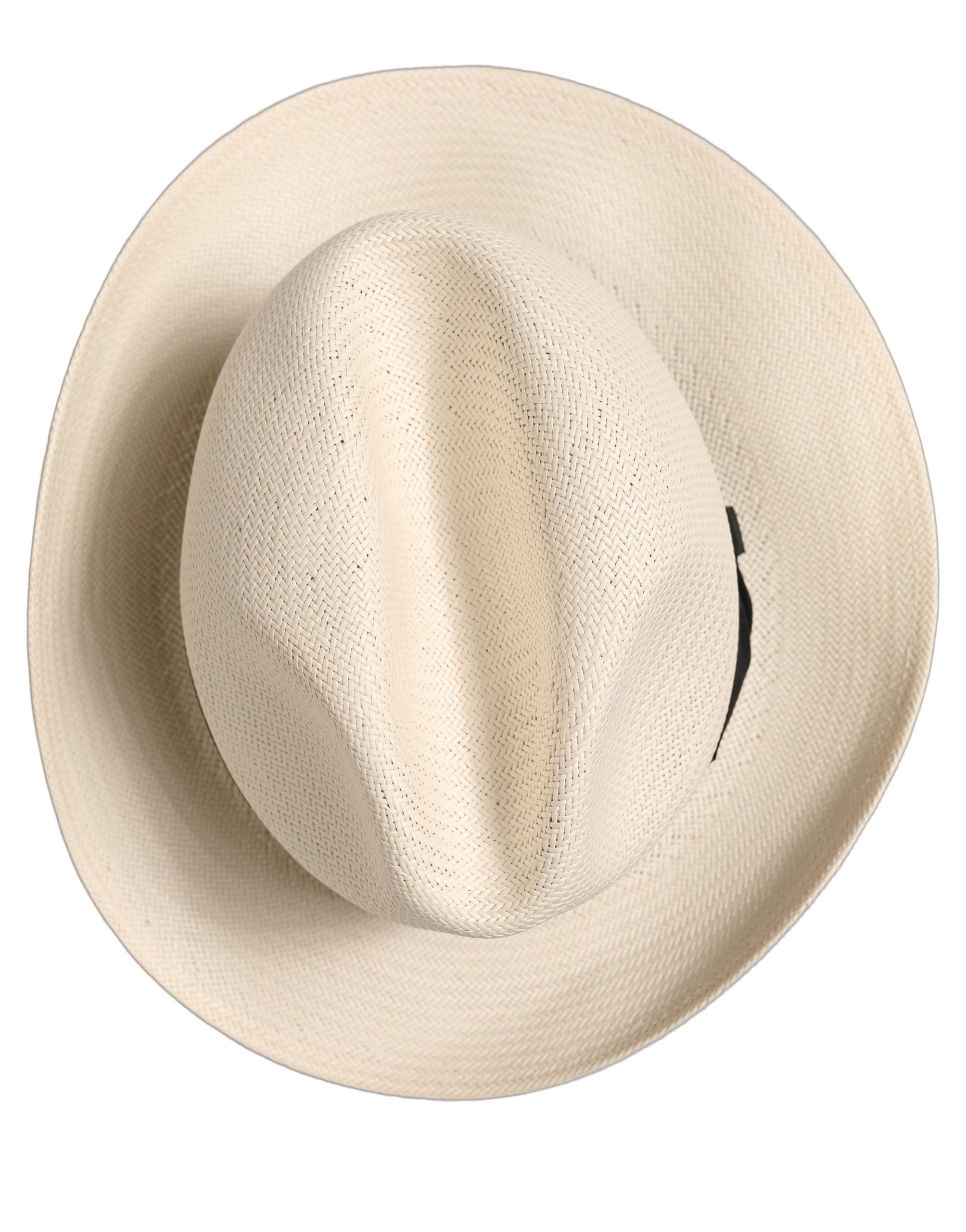 Dolce & Gabbana Dolce & Gabbana Men White Paper Straw Fedora Panama Capello Men's Hat
