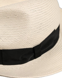 Dolce & Gabbana Dolce & Gabbana Men White Paper Straw Fedora Panama Capello Men's Hat