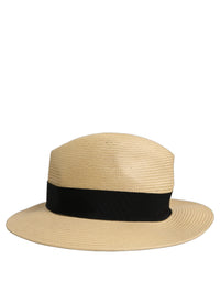Dolce & Gabbana Dolce & Gabbana Men Beige Paper Straw Fedora Panama Capello Men's Hat