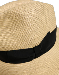 Dolce & Gabbana Dolce & Gabbana Men Beige Paper Straw Fedora Panama Capello Men's Hat