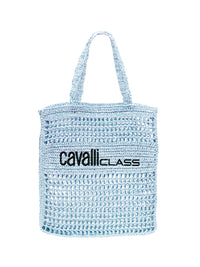 Cavalli Class PORTOFINO Light Blue Crochet Beach Shopper Bag