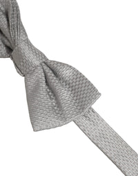 Dolce & Gabbana Dolce & Gabbana Men Gray 100% Silk Adjustable Neck Papillon Bow Men's Tie