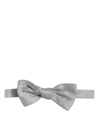 Dolce & Gabbana Dolce & Gabbana Men Gray 100% Silk Adjustable Neck Papillon Bow Men's Tie