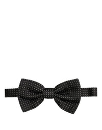 Dolce & Gabbana Dolce & Gabbana Men Black Polka Dot Silk Adjustable Neck Papillon Bow Men's Tie