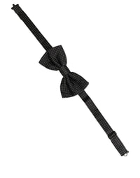 Dolce & Gabbana Dolce & Gabbana Men Black Polka Dot Silk Adjustable Neck Papillon Bow Men's Tie