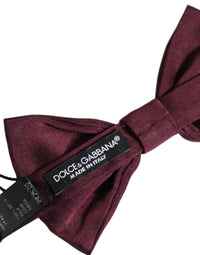 Dolce & Gabbana Dolce & Gabbana Men Maroon 100% Silk Adjustable Neck Papillon Bow Men's Tie