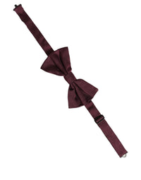 Dolce & Gabbana Dolce & Gabbana Men Maroon 100% Silk Adjustable Neck Papillon Bow Men's Tie