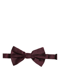Dolce & Gabbana Dolce & Gabbana Men Maroon 100% Silk Adjustable Neck Papillon Bow Men's Tie