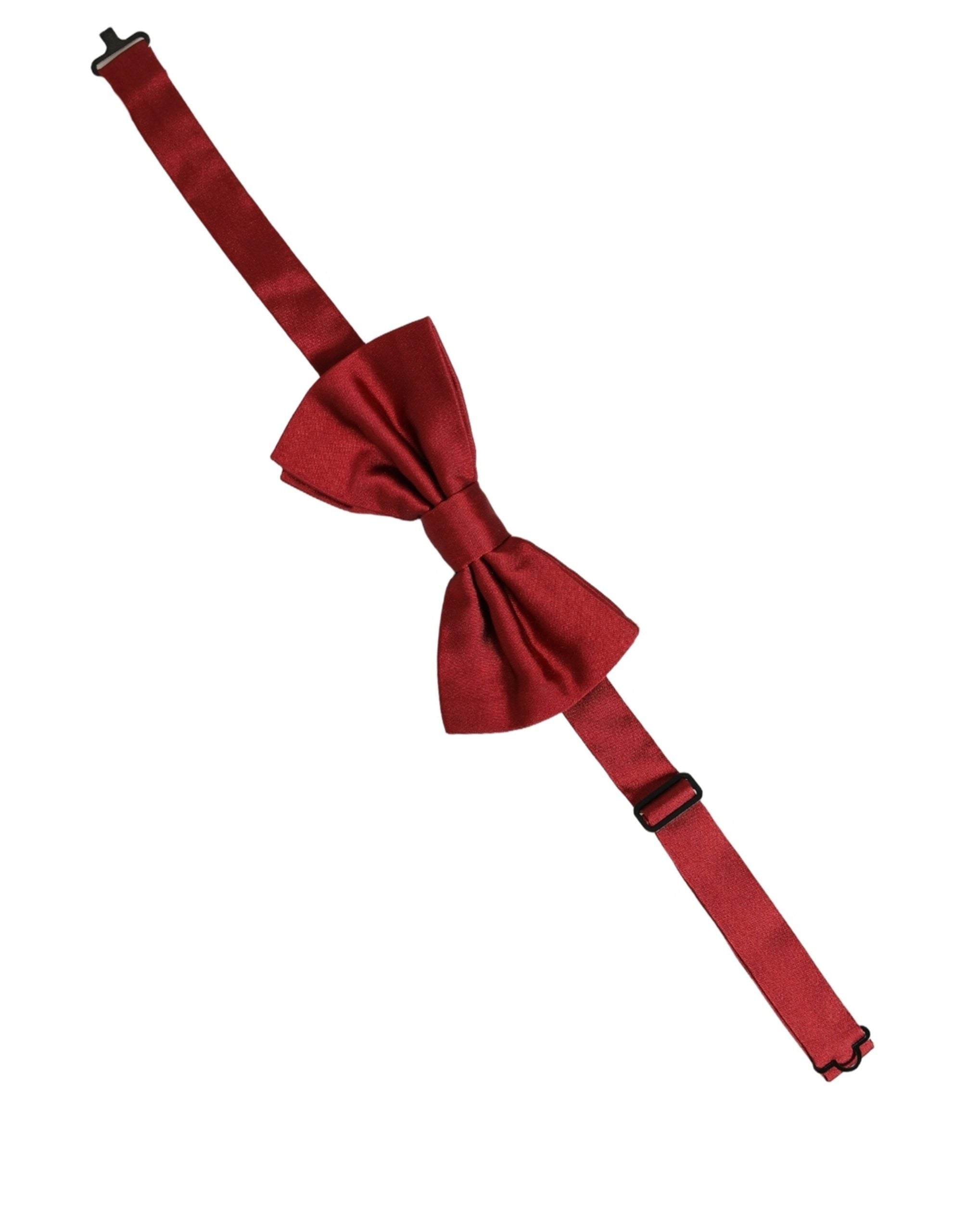 Dolce & Gabbana Dolce & Gabbana Men Red 100% Silk Adjustable Neck Papillon Bow Men's Tie