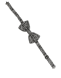 Dolce & Gabbana Dolce & Gabbana Tie Black White Paisley Silk Adjustable Neck Papillon Men's Bow