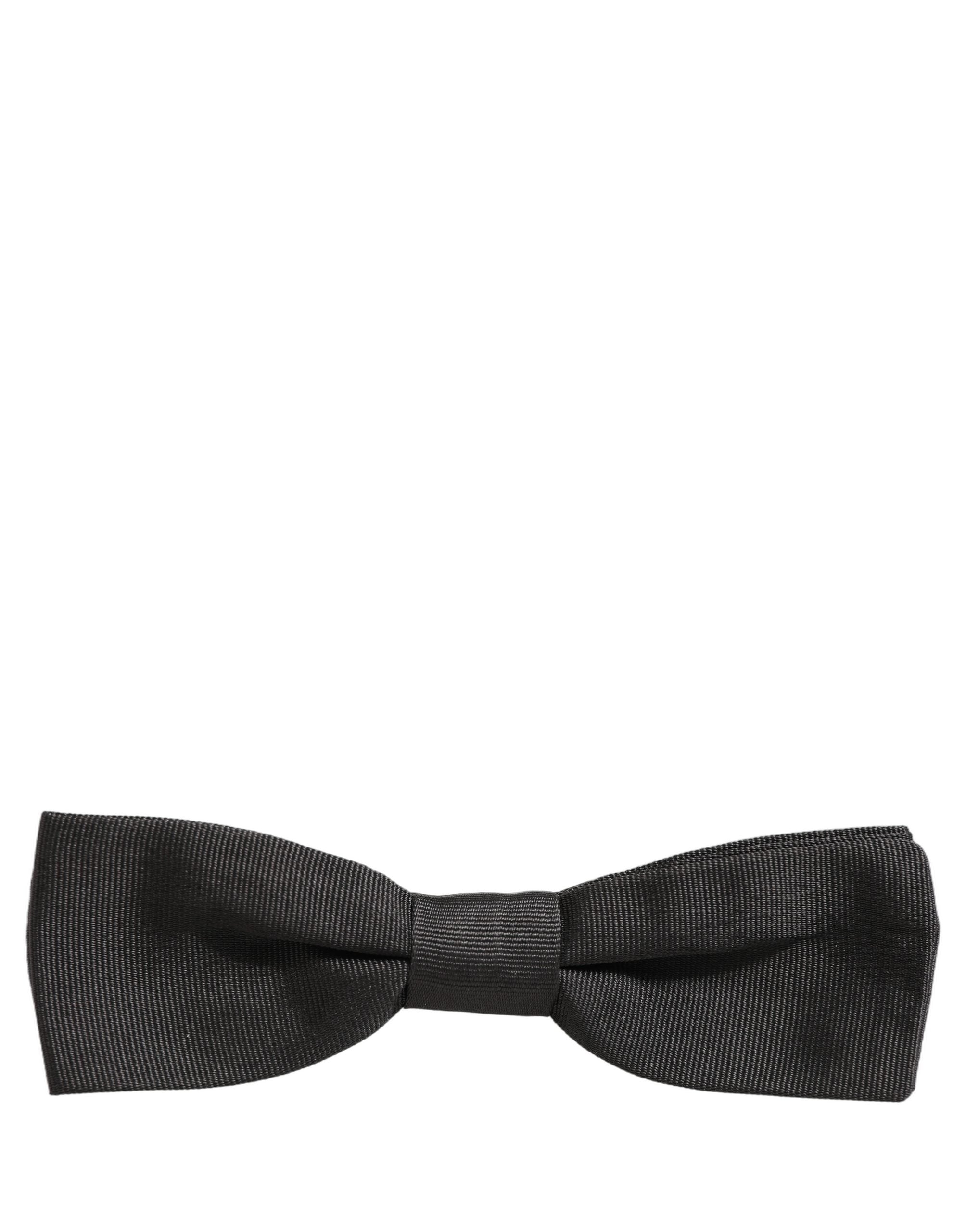 Dolce & Gabbana Dolce & Gabbana Men Black 100% Cotton Adjustable Neck Papillon Bow Men's Tie